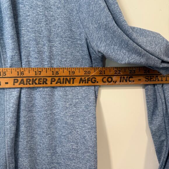 Athleta Women's Uptempo Wrap Cardigan Open Front Hooded Blue Medium Athleisure - Picture 4 of 7